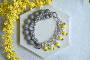 Chain and Beading Wire Bracelet 